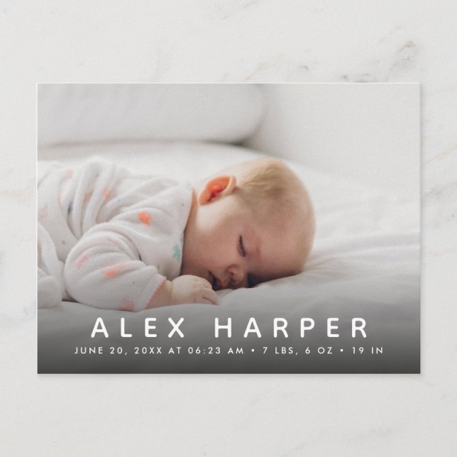 Cartão Postal De Anúncio Colagem de fotos clássica Nascimento (Frente)