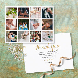 Cartão Postal De Anúncio Colagem de Fotos de Casamento Moderno Elegante Agr