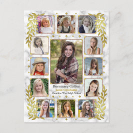 Cartão Postal De Anúncio Colagem de Fotos do Ensino Médio de Graduação | Má