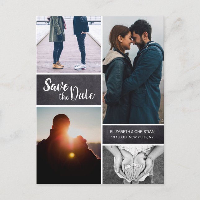 Cartão Postal De Anúncio Colagem de Fotos Personalizada e Vertical para Sal (Frente)