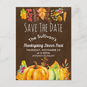 Cartão Postal De Anúncio Colheita de Bombas e Fronteira de Folhagem de outo