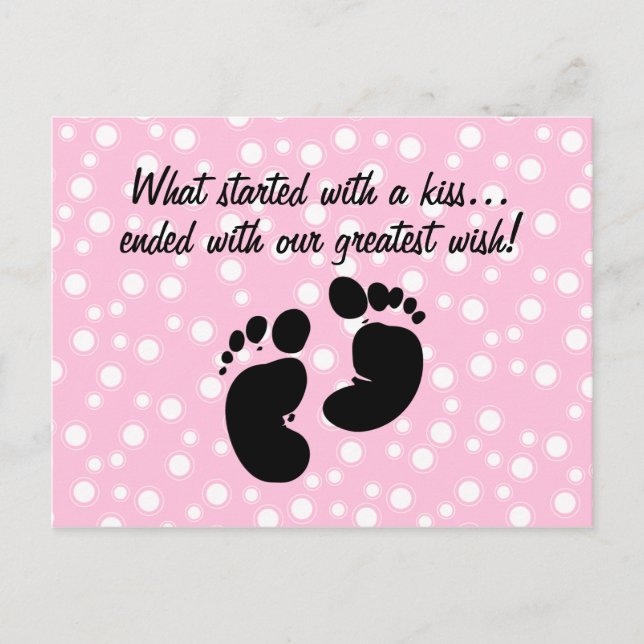 Cartão Postal De Anúncio Começou Com Um Beijo Rosa Personalizado (Frente)