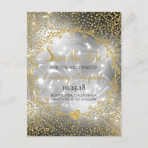 Cartão Postal De Anúncio Confete Brilhante Dourado Fogo de Artifício Glam S
