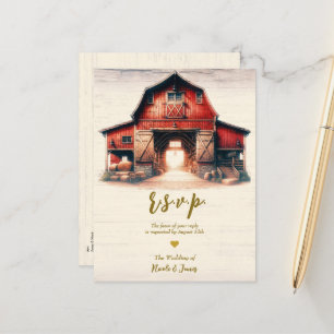 Cartão Postal De Anúncio Confirmação de Presença para Casamento Rústico no 