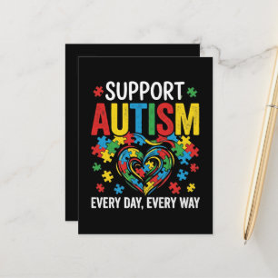 Cartão Postal De Anúncio Conscientização do autismo