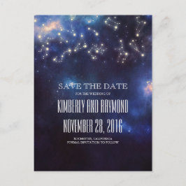 Cartão Postal De Anúncio Constelação Starry Night Sky Salvar Data