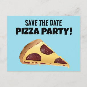 Cartão Postal De Anúncio CONVIDE PIZZA FESTA SALVE A DATA Cartões-postais