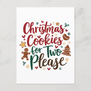 Cartão Postal De Anúncio Cookies De Natal Para Dois Por Favor Gravidez Xmas