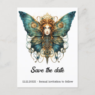 Cartão Postal De Anúncio Copperfly Imperatriz Borboleta Casamento Steampunk