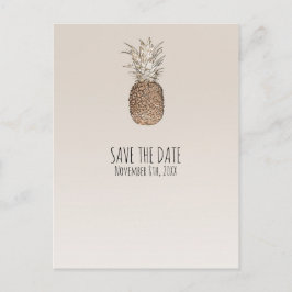 Cartão Postal De Anúncio Coquetel Pineapple Tropical Havaiano Save The Date