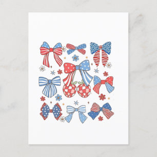 Cartão Postal De Anúncio Coquette Arco 4 De Julho Patriótico Americano