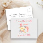 Cartão Postal De Anúncio Cor-de-rosa-pincelada Número 15 Salvar a Data<br><div class="desc">Número 15 Salve o cartão postal Date Este design delicado e feminino apresenta o número 15, decorado com um buquê de flores e folhagem. Tem uma paleta de cor suave de rosa-claro, damasco, amarelo, dourado e azul empoeirado. O modelo está pronto para adicionar sua data, nome e mensagem personalizada em...</div>