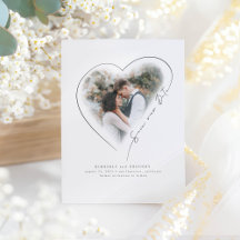 Coração de Amor Elegante Mínimo Salvar Data da Fot