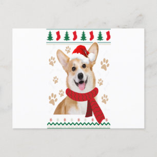 Cartão Postal De Anúncio Corgi Natal Cachorro Meninos Meninas Feliz Natal