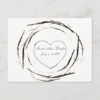 Coroa de Galhos de Madeira Rústicos Salve a Data