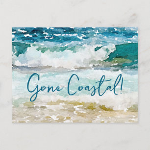 Cartão Postal De Anúncio Costa Perdida Nova Onda em Casa na Praia Aquarela