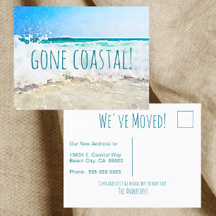 Cartão Postal De Anúncio Costa Perdida Nova Onda em Casa na Praia Aquarela