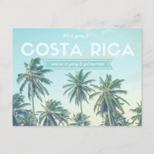 Cartão Postal De Anúncio Costa Rica Casando Praia Tropical Salve as Datas