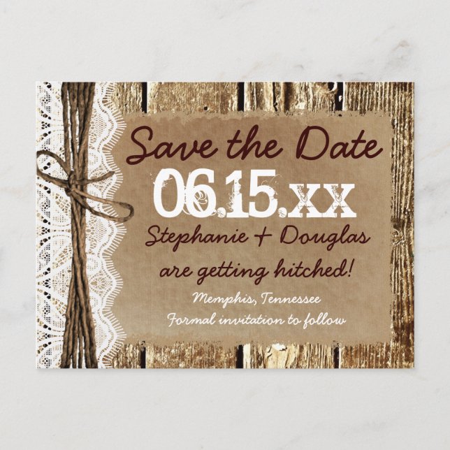 Cartão Postal De Anúncio Country Barn Wood Rustic Salve os Cartões-postais (Frente)