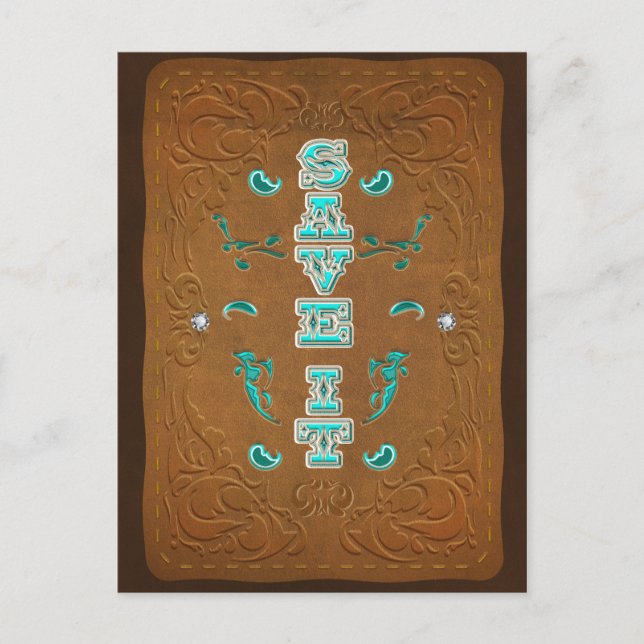 Cartão Postal De Anúncio Couro castanho russo ocidental - Olhe SALVE-o (Frente)