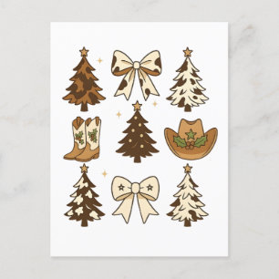 Cartão Postal De Anúncio Cowboy Boots Western Papais noeis Xmas