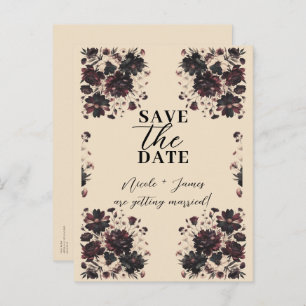 Cartão Postal De Anúncio Cream Beige Vintage Chique Moody Floral