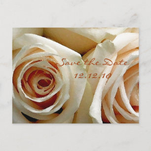 Cartão Postal De Anúncio Cream Rose Bouquet - Salve o cartão de data