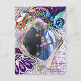 Cartão Postal De Anúncio Criação de Portas de Artista Azul Cheerful