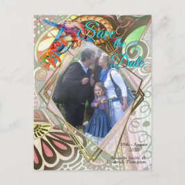 Cartão Postal De Anúncio Criação de Portas do Partido Artista Cheerful