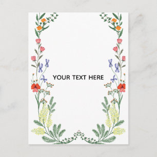 Cartão Postal De Anúncio Crie Sua Própria Borda Floral