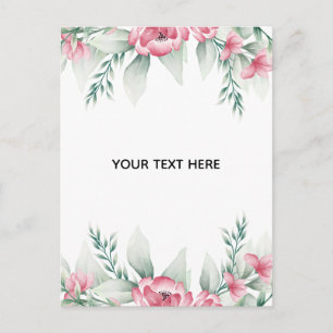 Cartão Postal De Anúncio Crie Sua Própria Borda Floral Colorida