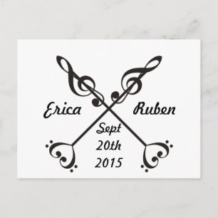 Cartão Postal De Anúncio Cruzamento da seta da música - salvar a data