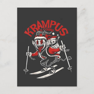 Cartão Postal De Anúncio Cumprimentos de Natal do Diabo do Natal Krampus