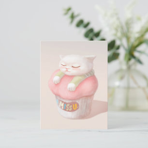 Cartão Postal De Anúncio Cupcake de Kitten