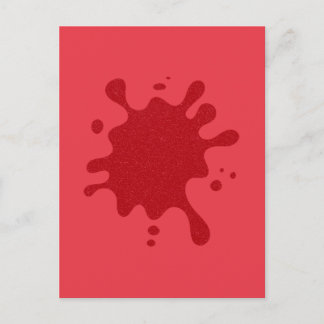 Cartão Postal De Anúncio Custom Tomato Red Ink Drop Announcement Postcard