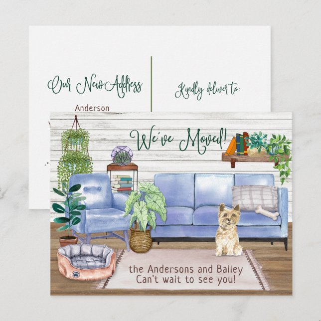 Cartão Postal De Anúncio Cute Cairn Terrier Cozy Novo Movimento Doméstico   (Frente/Verso)