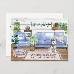 Cartão Postal De Anúncio Cute Schnauzer Cozy Novo Movimento Para Casa