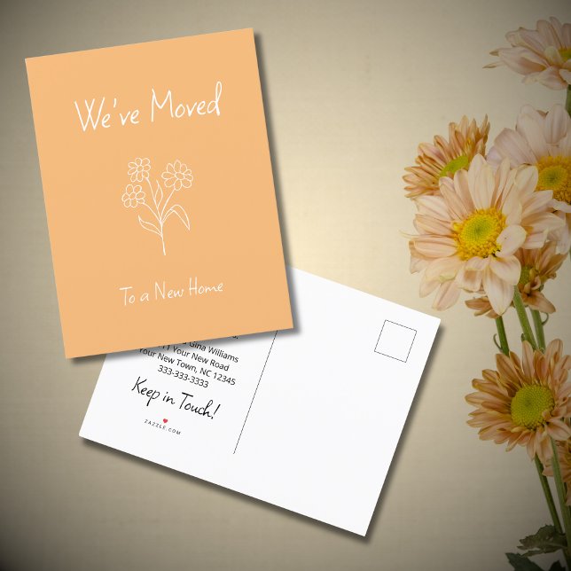 Cartão Postal De Anúncio Daisy Nós Mudamos Laranja Botânico Mudando (Criador carregado)