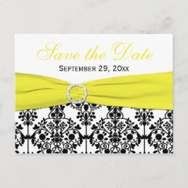 Cartão Postal De Anúncio Damasco preto, branco, amarelo Salvar a placa de d