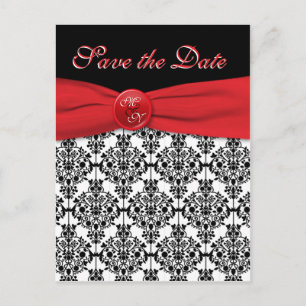 Cartão Postal De Anúncio Damasco Preto com Preto Vermelho Salve o Cartão-Po