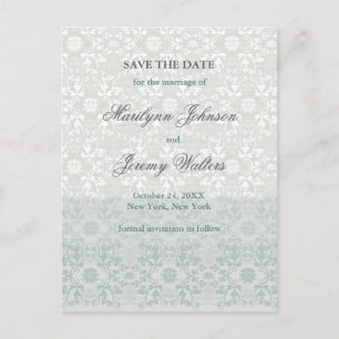 Cartão Postal De Anúncio Damask Swirls Lace Dream Guardar Cartão-Postal