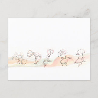 Cartão Postal De Anúncio Dança de Celebração com Encolher de Ombros