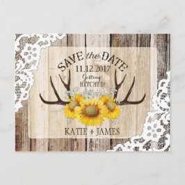 Cartão Postal De Anúncio Dançarinos Sunflower Lace Rustic Salva Data