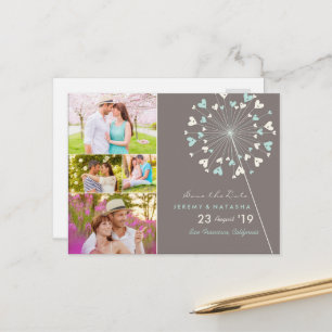 Cartão Postal De Anúncio Dandelions Adoram Corações 4 Foto Múltipla Salvar 