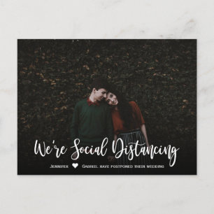 Cartão Postal De Anúncio Data de Casamento Adiada Foto Simples