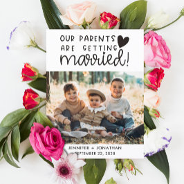 Cartão Postal De Anúncio Data de salvamento de fotos dos pais que se casara