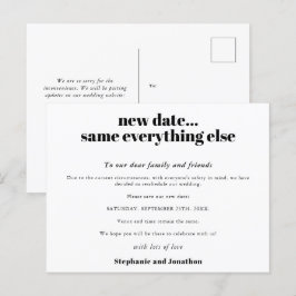 Cartão Postal De Anúncio Data Nova do Casamento Tudo o Mais Continua Simple