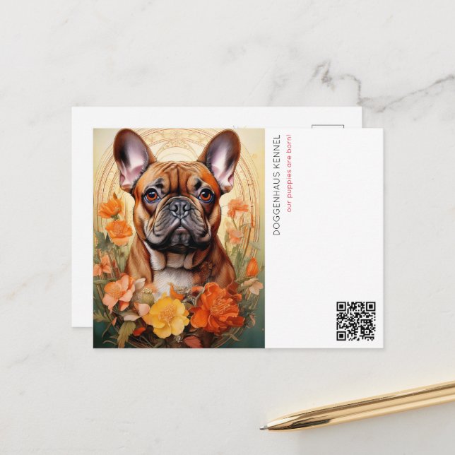 Cartão postal de anúncio de cachorrinho (Frente/Verso In Situ)