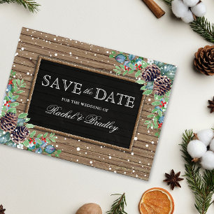 Cartão Postal de Anúncio de Casamento de Inverno R