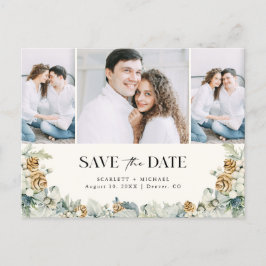 Cartão postal de anúncio de data de casamento em a